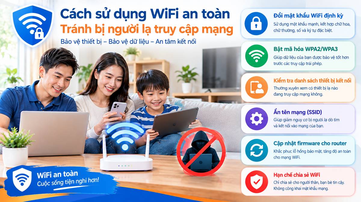 Cách sử dụng WiFi an toàn